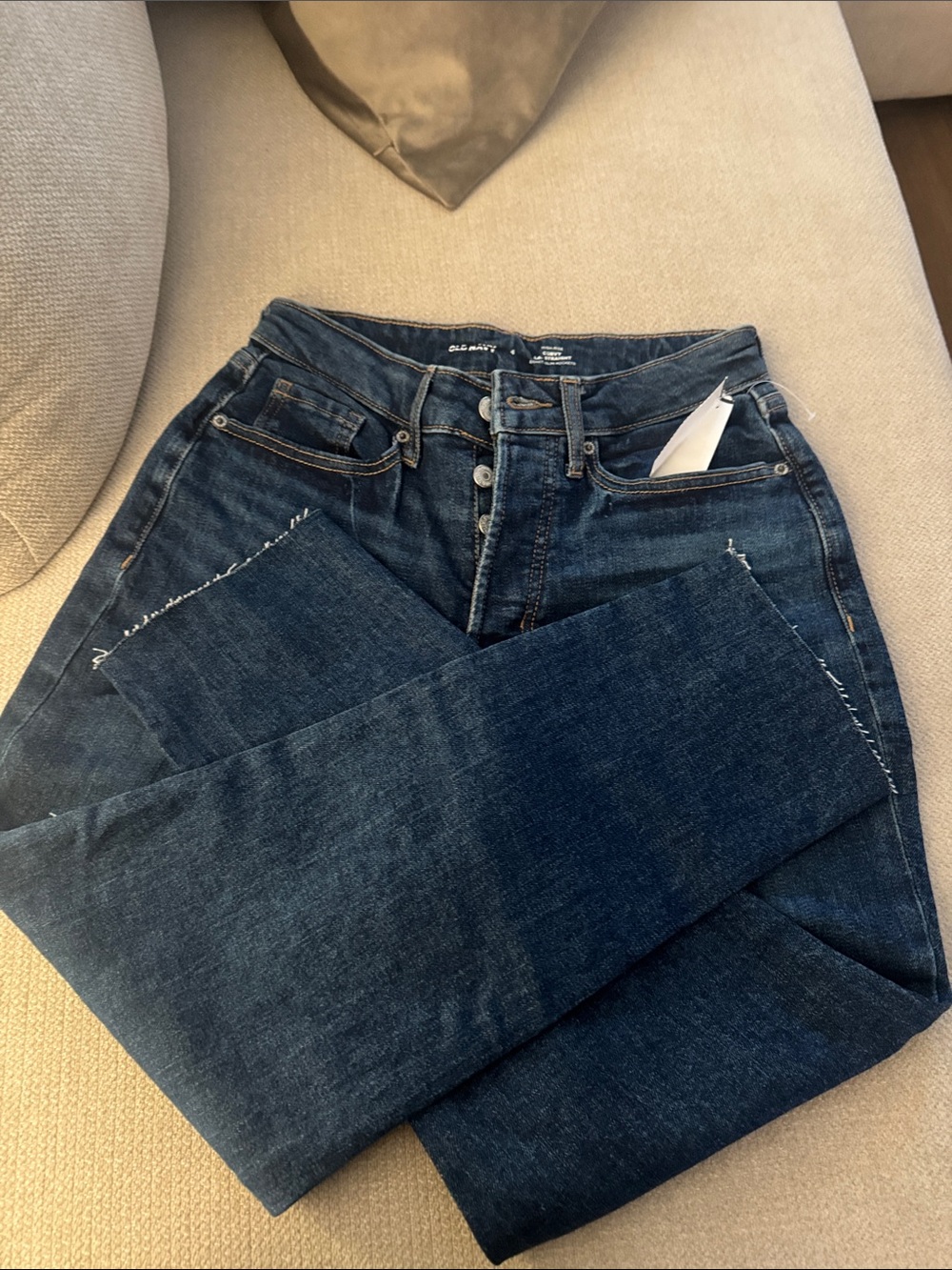 Old Navy Dark Indigo High-Rise Straight Jeans